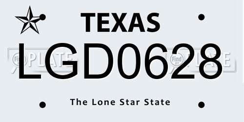 LGD0628 Texas License Plate