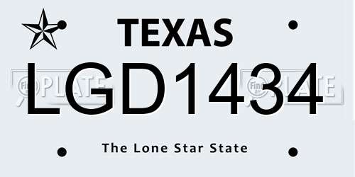 LGD1434 Texas License Plate