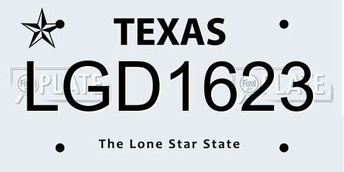 LGD1623 Texas License Plate