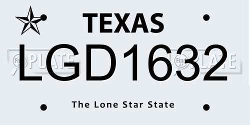 LGD1632 Texas License Plate