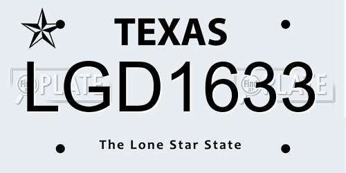 LGD1633 Texas License Plate