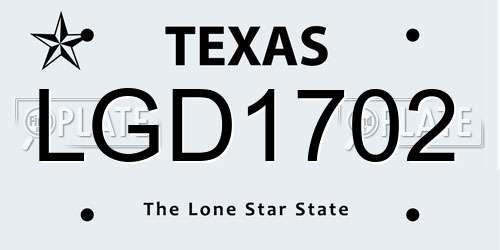 LGD1702 Texas License Plate