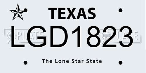 LGD1823 Texas License Plate