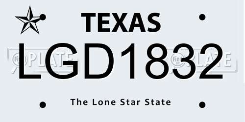 LGD1832 Texas License Plate