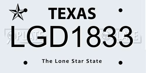 LGD1833 Texas License Plate