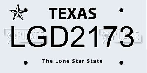 LGD2173 Texas License Plate