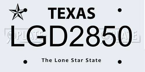 LGD2850 Texas License Plate
