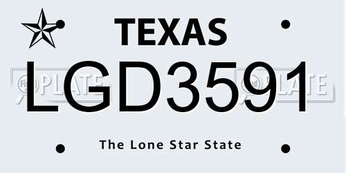 LGD3591 Texas License Plate