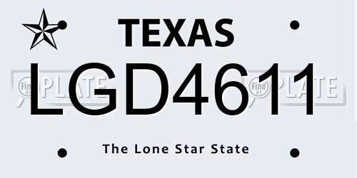 LGD4611 Texas License Plate