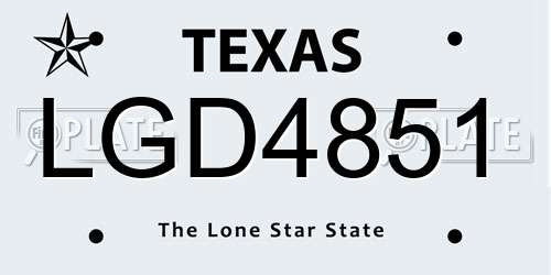 LGD4851 Texas License Plate
