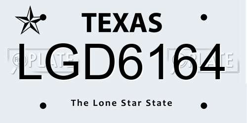 LGD6164 Texas License Plate