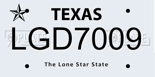 LGD7009 Texas License Plate