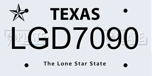 LGD7090 Texas License Plate