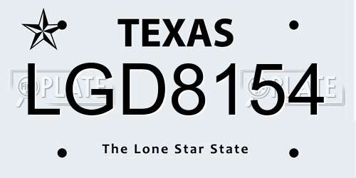 LGD8154 Texas License Plate