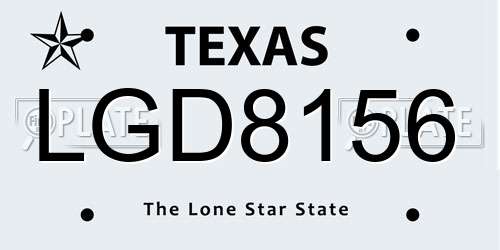 LGD8156 Texas License Plate
