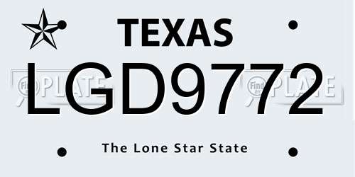 LGD9772 Texas License Plate