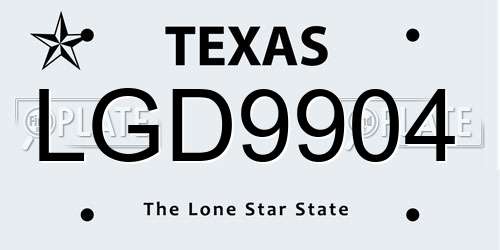 LGD9904 Texas License Plate