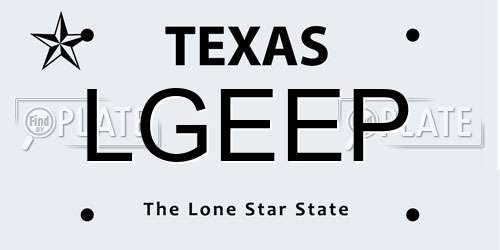 LGEEP Texas License Plate