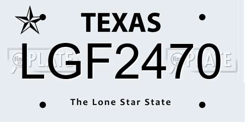 LGF2470 Texas License Plate