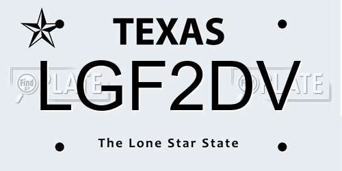 LGF2DV Texas License Plate