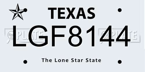 LGF8144 Texas License Plate