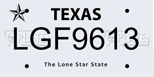 LGF9613 Texas License Plate