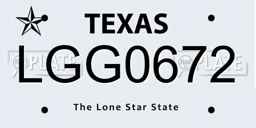LGG0672 Texas License Plate