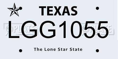 LGG1055 Texas License Plate