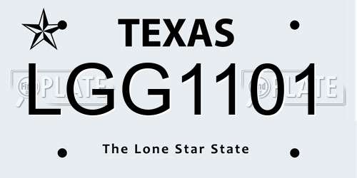 LGG1101 Texas License Plate