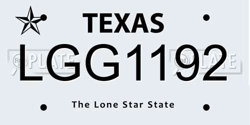 LGG1192 Texas License Plate