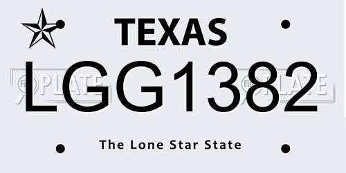 LGG1382 Texas License Plate