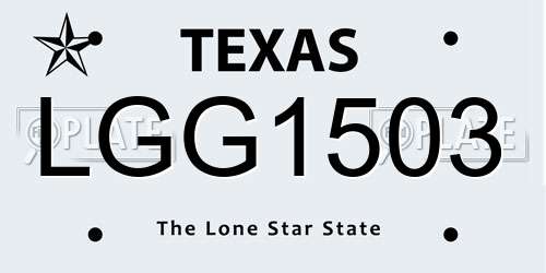LGG1503 Texas License Plate