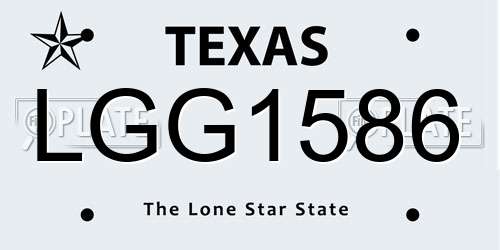 LGG1586 Texas License Plate