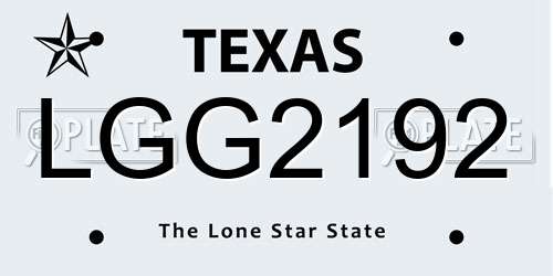 LGG2192 Texas License Plate