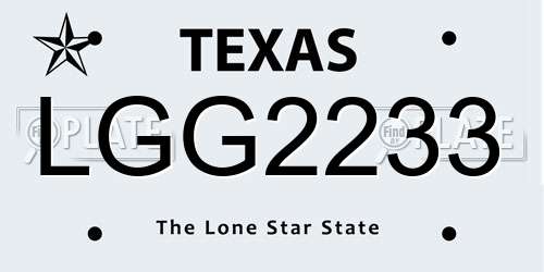 LGG2233 Texas License Plate