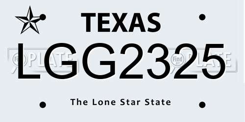 LGG2325 Texas License Plate