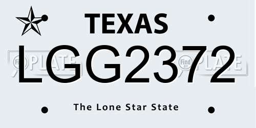 LGG2372 Texas License Plate