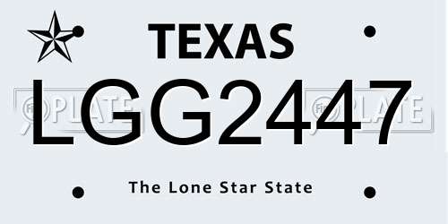 LGG2447 Texas License Plate