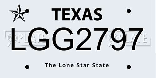 LGG2797 Texas License Plate