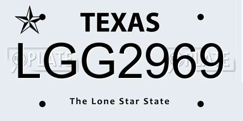 LGG2969 Texas License Plate