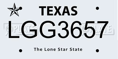 LGG3657 Texas License Plate