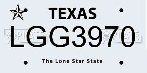 LGG3970 Texas License Plate