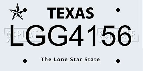 LGG4156 Texas License Plate