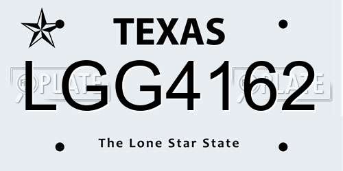LGG4162 Texas License Plate