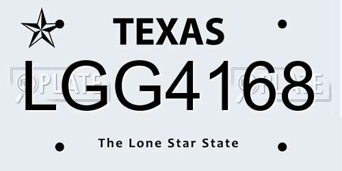 LGG4168 Texas License Plate