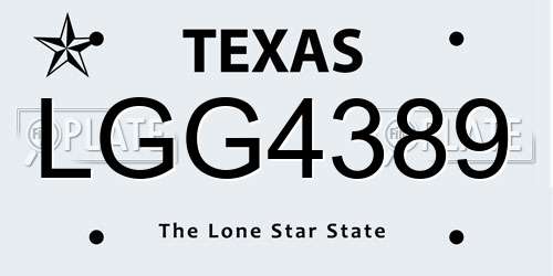 LGG4389 Texas License Plate