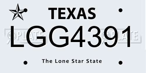 LGG4391 Texas License Plate