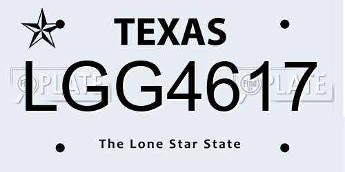 LGG4617 Texas License Plate