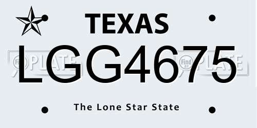 LGG4675 Texas License Plate