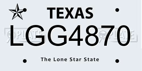 LGG4870 Texas License Plate
